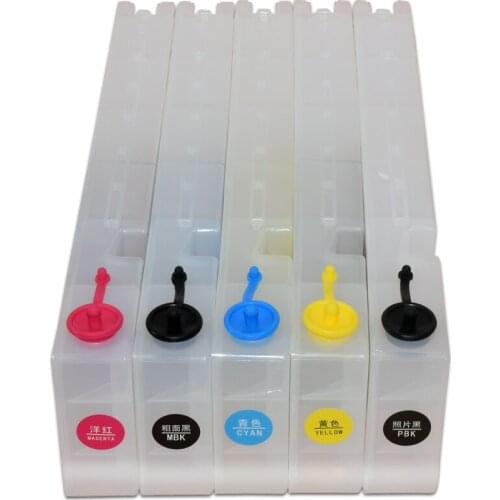5Color 1000ML T6941-T6945 Refillable Ink Cartridge for Epson SureColor T3070 T5070 T7070 T3270 T5270 T7270 Printers with Chip