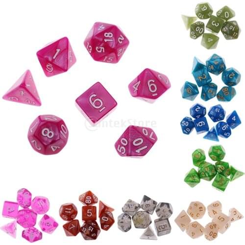 7PCS Polyhedral Dice D20 D12 D10 D8 D6 D4 16mm for Dungeons and Dragons Dice DND MTG RPG