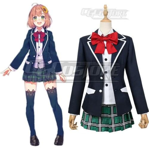 Anime Ichikara VTuber Inc YouTuber Honma Himawari Cosplay Costume School Uniform Dresses Christmas Halloween Free shipping CG706