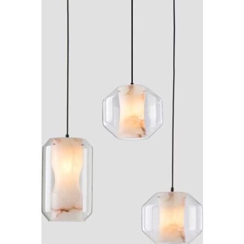 White Simple Creative LED Glass Lights Bar Coffee Shop Simple Chandelier Iron Droplight Experimental Bottle Lamp Frosted Glass