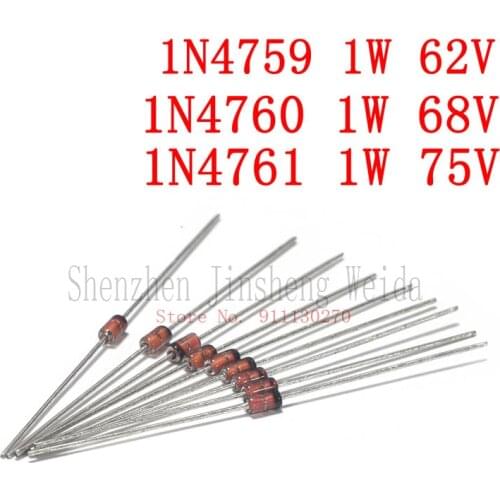 Freeshipping 20pcs 1W Zener diode 1N4759 1N4760 1N4761 62V 68V 75V new original In Stock