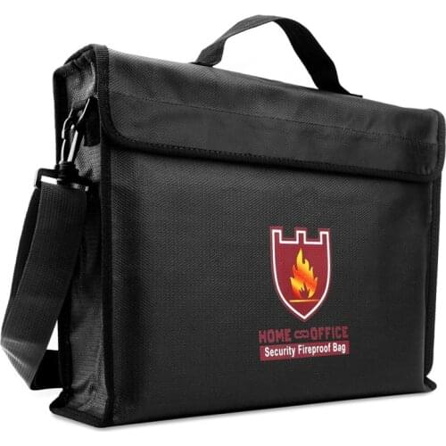 Large Fireproof Money & Document Bag Cash & File Holder with Handle and Shoulder Strap Waterproof for Valuables, Jewerly, Cash