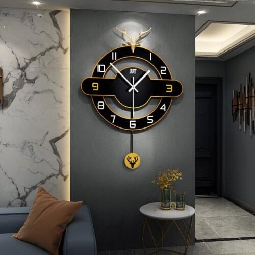 Nordic Style Decorative Clock Lamp Luxury Living Room Wall Clock Home Fashion Modern Wall Clock Digital Wall Clock