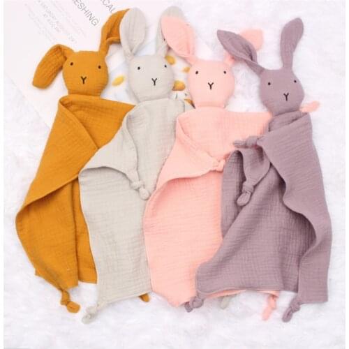 30*30cm Baby cotton double gauze soothing towel Newborn Baby Sleeping Dolls Kid Sleep Toys Appease Rabit Towel saliva towel