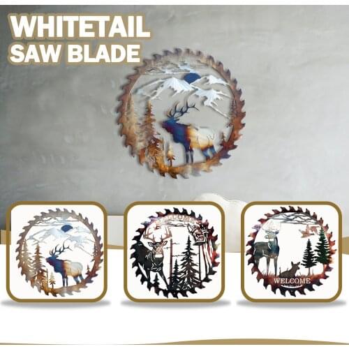 Elk Saw Blade Wall Metal Art Self-adhesive Indoor Outdoor Home Decor Fathers Day Gift Aesthetic Room Decor Ornament Dekoration
