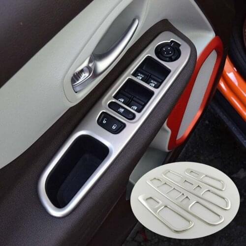 For Jeep Renegade 2015 2016 2017 Stainless steel Inside Door Handle Holder Window Control Switch Trim Exterior Accessories