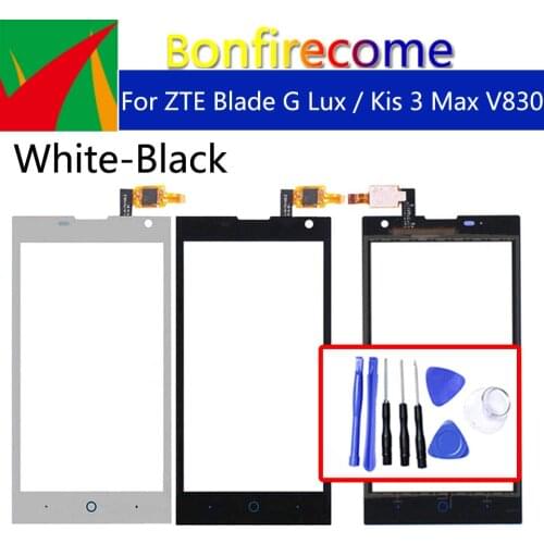 For ZTE Blade G Lux / Kis 3 Max V830 V830W Touch Screen Panel Digitizer Sensor Front Glass Outer Touchscreen Replacement 4.5"