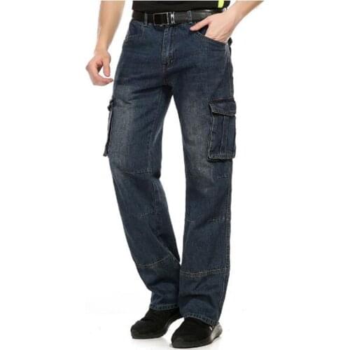 Men Loose Jeans Straight Cargo Trousers Casual Cotton Baggy Overalls Mens Fashion Seasons Mens Bottoms Plus Size 40