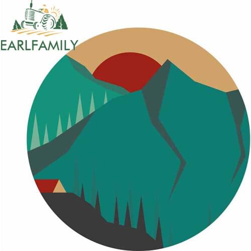EARLFAMILY 13cm x 12.7cm for The Mountain and Sun Creative Car Stickers Personality VAN RV Decal Graphics Vinyl Decoration