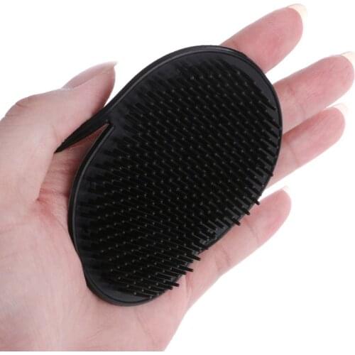 2 Pcs Pocket Travel Hair Comb Brush Men Beard Mustache Palm Scalp Massage Black