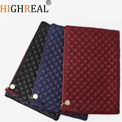 Classic Quilted Large Women Clutch Bag Daily Handbag NO Strap Lattice Diamond Women Hand Bag Famous Designer Brand Purse Leather