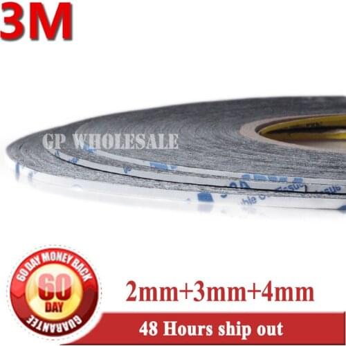 3M Black, 3x Mixed 2mm/3mm/4mm 3M 9448 2 Sided Sticky Tape for iphone Ipad Samsung Tablet Display /Housing /Case Adhesive