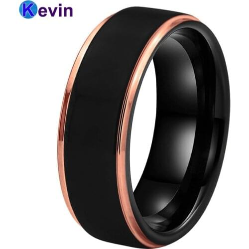 Nice men ring tungsten wedding ring with double color plating
