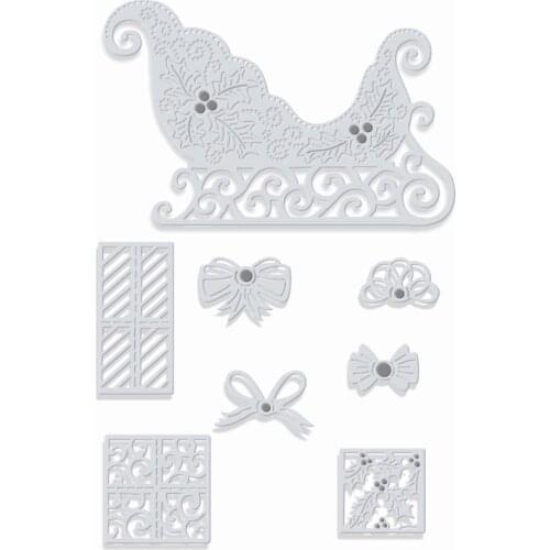 2020 New Christmas Gift and Sled Metal Cutting Dies For DIY Cut Paper Embossing Craft Making Greeting Card Scrapbooking NO Stamp