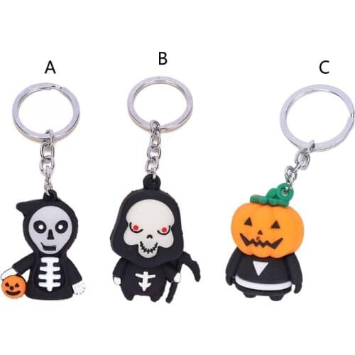 Lovely Cartoon Halloween Pumpkin Ghost Doll Keychain Keyring Purse Decoration For Women Teen Girl Charm Gift Backpack Phone Bag