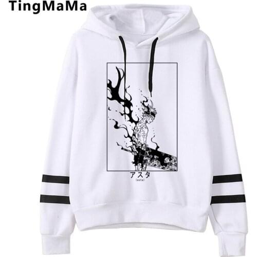 New Japanese Anime Black Clover Hoodies Men Kawaii Cartoon Graphic Streetwear Harajuku Unisex Tops Winter Warm Sweatshirts Male