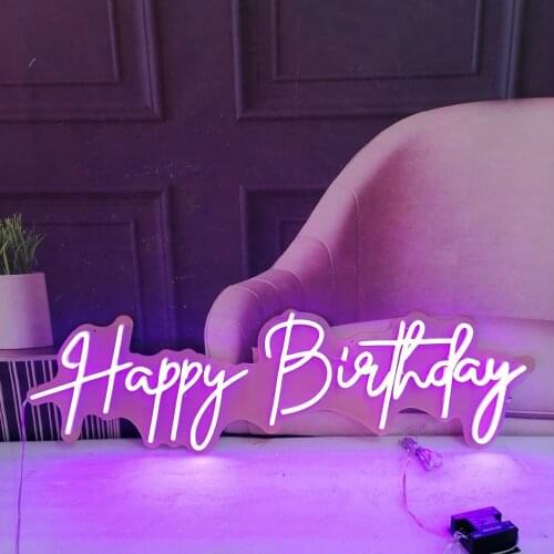 Custom Neon Happy Birthday Led Light Party Flex Transparent Acrylic Oh Baby Neon Light Sign Wedding Party Decoration
