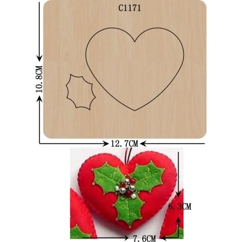 New Christmas love, pendant Wooden die Scrapbooking C-1171 Cutting Dies Multiple sizes