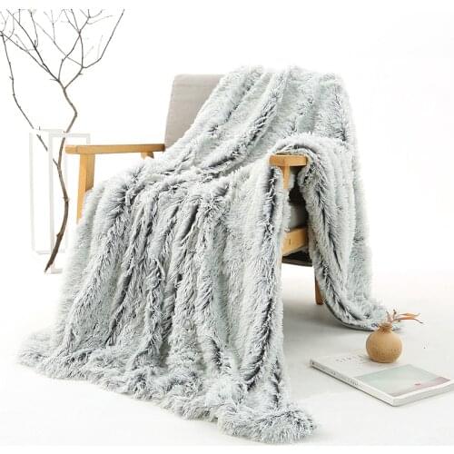 New Double-sided Long Plush Blanket Super Soft Warm Shaggy Fur Sofa Bed Throw Blanket Winter Home Decor Fluffy Nap Blanket