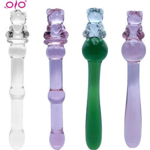 OLO Transparent Cute Bear Dildo Butt Plug for Beginner Prostate Massager Silicone Sex Shop Anal Beads Anal Plug Adult Sex Toy