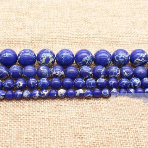 Wholesale Blue Emperor Jaspers 6-12mm Round Loose Beads 15"/38cm,BeadsFor DIY Jewelry Making ! wholesale for all items