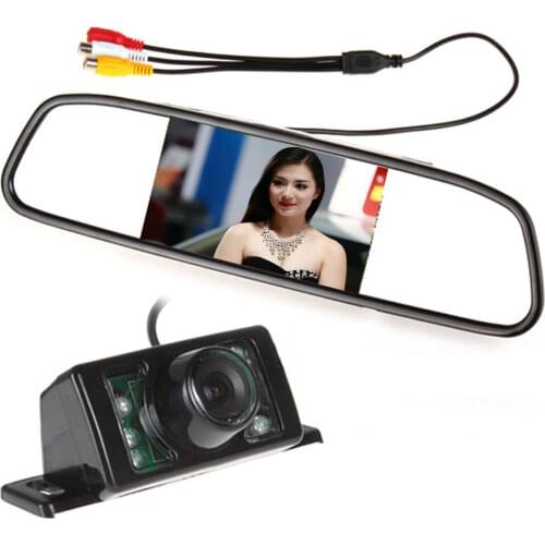 Parking Kit With 4.3" TFT LCD Display Car Rear View Mirror Monitor + 7 IR Night RearView Reversing Backup Camera