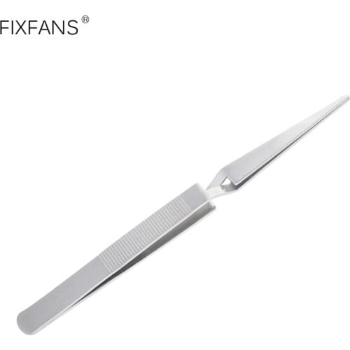 12cm Cross Locking Reverse Action Tweezers Non-slip Stainless Steel Tweezers for Crafting Model Making Electronics Repair Tools