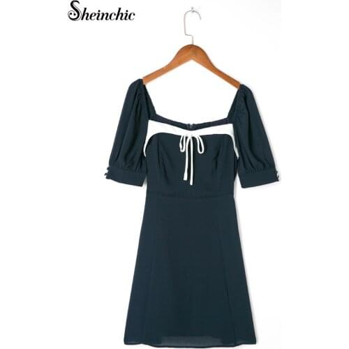 Sexy Black Backless Mini Dresses for Women 2021 Summer Casual Short Sleeve A-line Mini Dress Vestidos