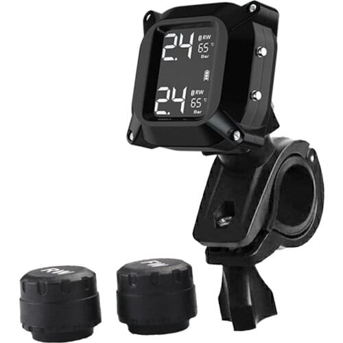 Real Time TPMS Tire Pressure Monitoring System with 2 Internal or External Tmps Sensor Waterproof for Motorcycle Car RV