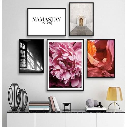 Scandinavian Poster Print Canvas Art Flowers Door Canvas Painting Abstract Wall Pictures For Living Room Nordic Decoration Home