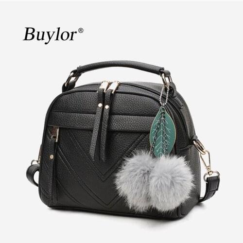 Crossbady Bag for Women Fashion Tassel Messenger Bags PU Leather Handbag With Plush Ball Casual Shoulder Bags Female Tote