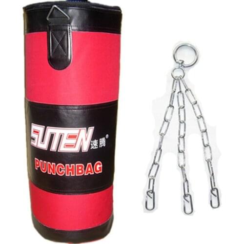 Suteng 100cm Red Empty Ceiling Oxford MMA Muay Thai Boxing Sand Bag Punching Sandbagged Kicking Fitness Training Equipment DDO