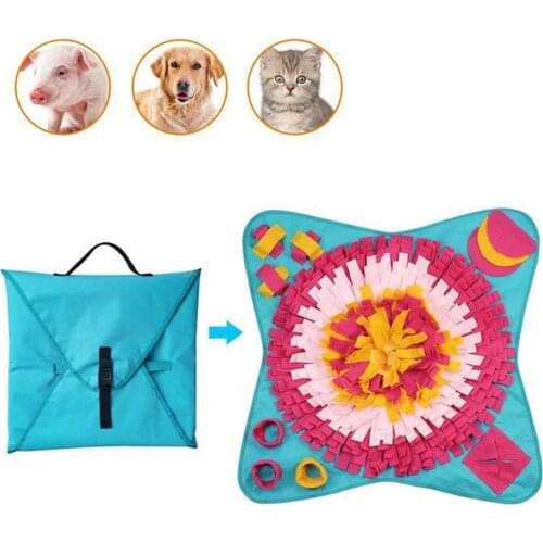 Pet Training Carpet Dog Snuffle Splicing Mat Flower Shape Dogs Nosework Playground Toy Pet Sniffing Training Play Mat Carpet