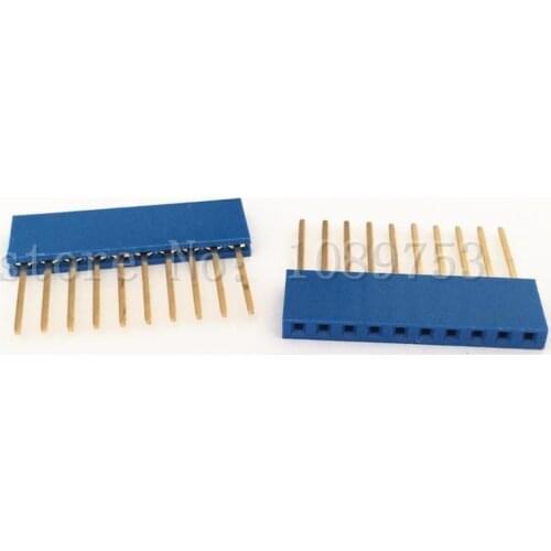 10Pcs 10Pin Female Tall Stackable Header Connector Socket For Arduino Shield Blue