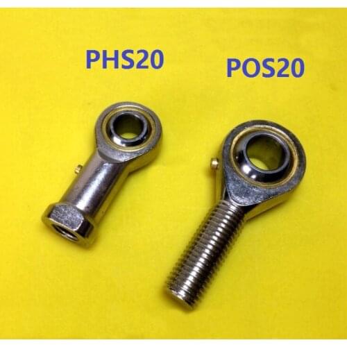 10pcs PHS20 POS20 20mm Rod Ends Bearings Fish Eye Rod End Joint Bearing