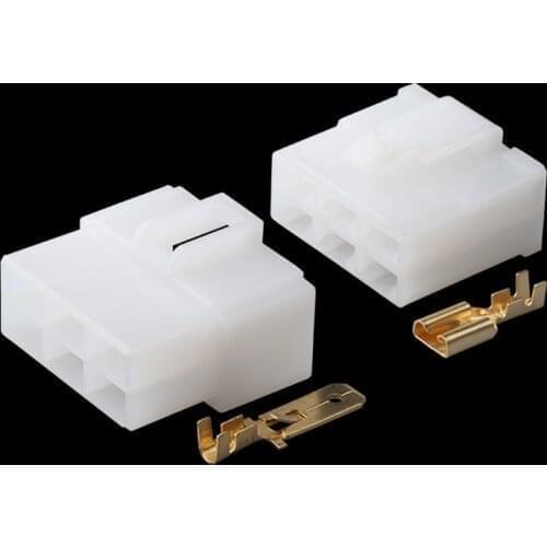 100 Sets 6 Pin 6.3 Series PA66 Female And Male Electric Plug Connector DJ7062-6.3-11 DJ7062-6.3-21