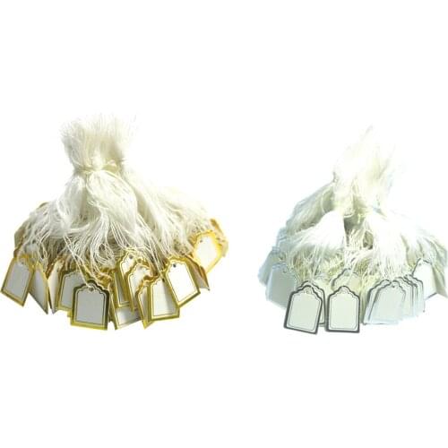 1000 Pieces Merchandise Price Tags White Blank With Strings Strung 24x18mm