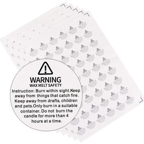 18 Sheets 1.2 Inch Wax Melting Safety Stickers 972PCS Circles Candle Jar Container Labels Candle Warning Stickers