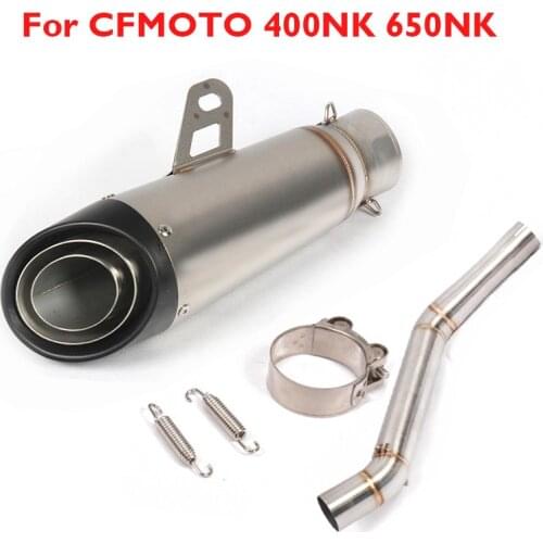 400NK 650NK Motorcycle Exhaust System Muffler Escape Tip Pipe Silencer Tip Middle Mid Link Tube for CFMOTO 400NK 650NK
