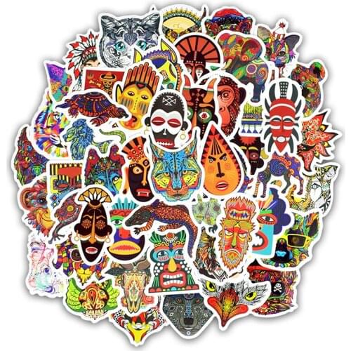 50 PCS Ethnic Characteristic Mix Stickers for Wall Decor Bedroom Mirror Custom Wall Stickers for Refrigerator Decoration Sticker