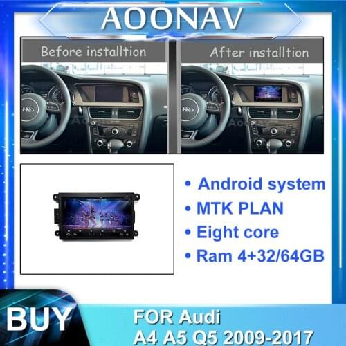 2din android car radio multimedia player for-Audi A4 A5 Q5 2009-2017 car stereo autoradio touch screen GPS navigation head unit