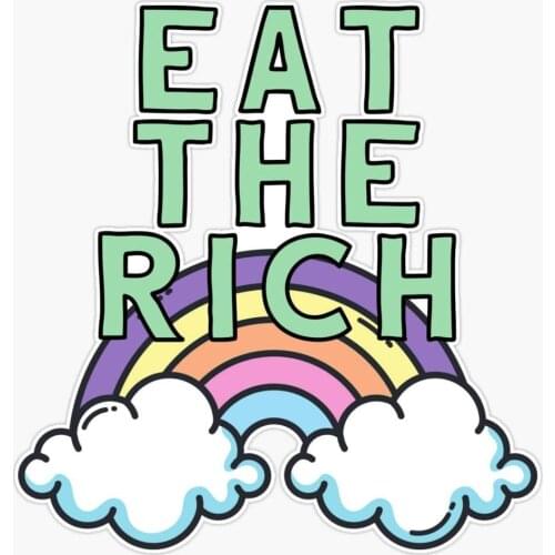 Dawasaru for Eat The Rich Car Sticker Waterproof Decal Laptop Truck Motorcycles Auto Accessories Decoration,14cm