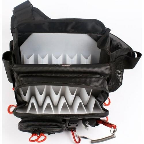 Wooden Shrimp Fake Bait Bag Iron Plate Artificial Bait Bag Multifunctional Waterproof Bait Bag Fly Fishing Bag Backpack Satchel
