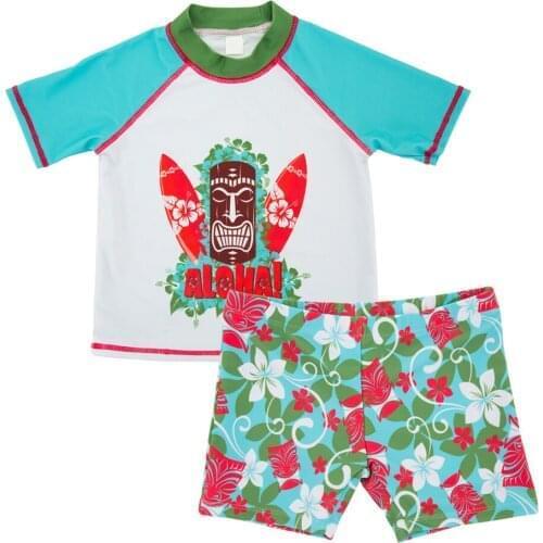 Honeyzone Toddler Boy Swimwear Roupa De Banho Infantil Cartoon Flora Print Two Piece Maillot De Bain Bebe Garcon Baby Beach