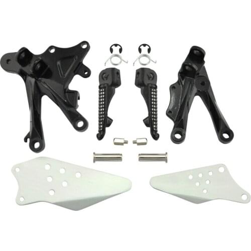 For Kawasaki ZX10R 2006-2010 ZX 10R 06 07 08 09 10 Black Motorcycle Front Passenger Foot Pegs Foot rest With Brackets NEW