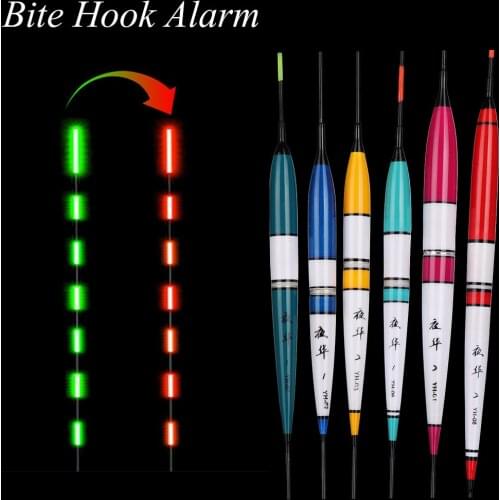 Electronic Fishing Float Bite Alarm Fish Bite Bait LED Light Intelligent Automatic Night Changing Buoy Strike