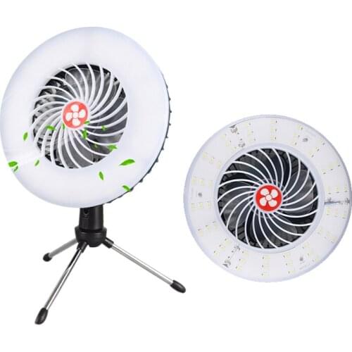 Camping Light Lantern With Fan Rechargeable Camping Flashlight LED Tent Lamp Power Bank Function