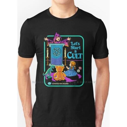 Lets Plat Start A Vintage Cult T Shirt 100% Pure Cotton Lets Start A Cult Children Book Parody Gothic Horror Gaming Activities