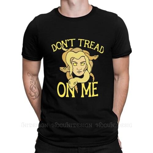 Men T Shirts Don't Tread On Me USA Funny Tee Shirt Medusa Classic Short Sleeve T-Shirt Pure Cotton Adult Clothing