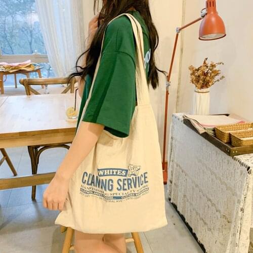 Youda Canvas Tote Bag Eco Shopping Bags Daily Use Foldable Handbag Large Capacity Multi-pocket for Women Shoulder Shopper Pack